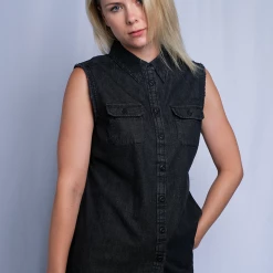 Harley-Davidson Women's Charcoal Vest W/ Back Logo Sleeveless Vest 19 Harley-Davidson Women's Charcoal Vest W/ Back Logo Sleeveless Vest