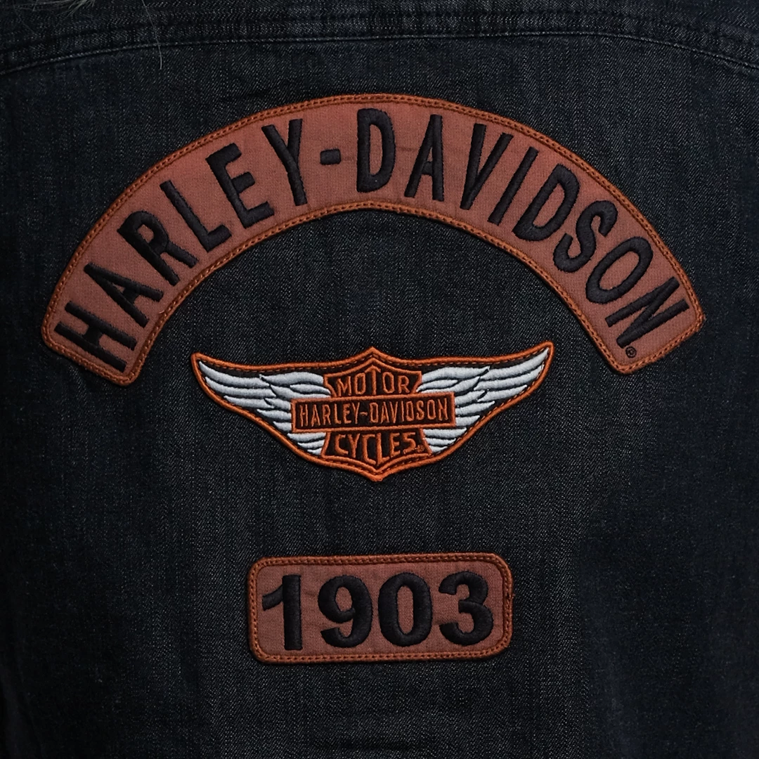 Harley-Davidson Women's Charcoal Vest W/ Back Logo Sleeveless Vest 9 Harley-Davidson Women's Charcoal Vest W/ Back Logo Sleeveless Vest