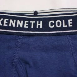 Spotted Clothing Kenneth Cole Men's 3 Pack Solid Navy Red Navy Boxer Briefs (S10)