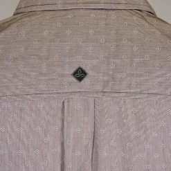 PrAna Men's Burgundy Diamond Pattern Striped L/S Woven Shirt (S54) 12 PrAna Men's Burgundy Diamond Pattern Striped L/S Woven Shirt (S54)