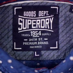 Super Dry Superdry Men's Indigo Riveter Polka Dot S/S Woven