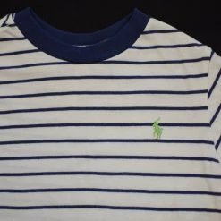 Polo Ralph Lauren Boy's Navy Cream Stripe S/S Tee