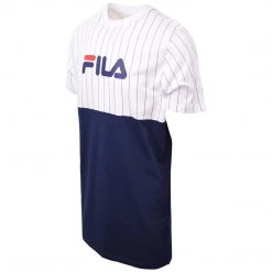 Spotted Clothing FILA Men's White Navy Stripe S/S Tee (S03) Size Small