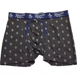 Spotted Clothing Original Penguin Men's 2 Pack Charcoal All Over Pete Boxer Briefs (S01)