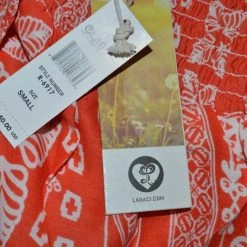 Spotted Clothing Womens Lagaci Women's Red/Orange Printed Beach Cover Up Summer Dress