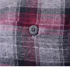 Cherokee Men's Tottus Camisa Maroon & Gray Plaid Hooded L/S Flannel Shirt