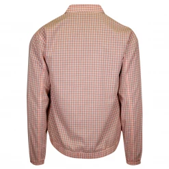 OBEY Men's Salmon White Essential Mini Box Plaid Full-Zip L/S Shirt (Medium)