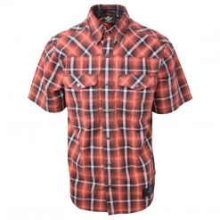 Harley-Davidson Men's Black Red S/S Woven (S07) - Small