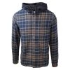 Carhartt Cherokee Men's Tottus Camisa Black & Brown Plaid Hooded L/S Flannel Shirt