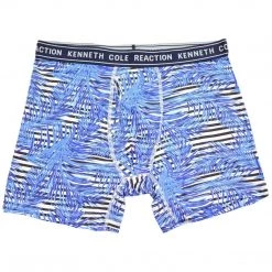 Spotted Clothing Kenneth Cole Men's 3 Pack Striped Palm Design Boxer Briefs (S03)