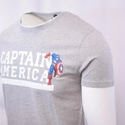Spotted Clothing Marvel Comics Men's Captain America Grey S/S T-Shirt Mens