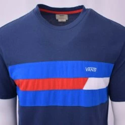 Spotted Clothing Vans Off The Wall Men's Red, White & Blue S/S Tee S10-A (Size Small)