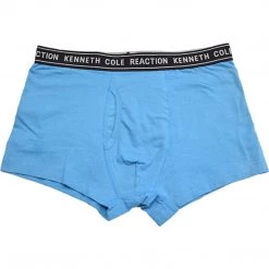 Spotted Clothing Kenneth Cole Men's 3 Pack Solid Aqua Blue Charcoal Aqua Blue Trunks (S07)