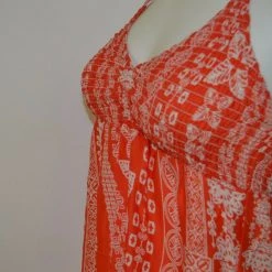 Spotted Clothing Womens Lagaci Women's Red/Orange Printed Beach Cover Up Summer Dress