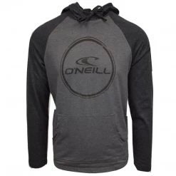 O'Neill Men's Weddle Light Weight Black/Grey L/S Pull Over Hoodie