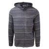 Cherokee Men's Tottus Camisa Charcoal & Cream Stripe Hooded L/S Flannel Shirt