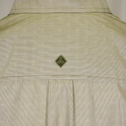 PrAna Men's Green Diamond Pattern Striped L/S Woven Shirt (S57)