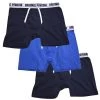 Spotted Clothing Kenneth Cole Men's 3 Pack Solid Navy Blue Navy Boxer Briefs (S05)