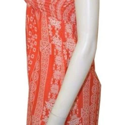 Spotted Clothing Womens Lagaci Women's Red/Orange Printed Beach Cover Up Summer Dress