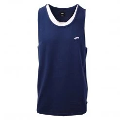 Spotted Clothing Vans Off The Wall Men's Navy Blue Mini Sk8r Sleeveless Tank Top S03 (Size Small)