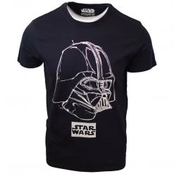 Star Wars Men's Darth Vader Sketch Black S/S T-Shirt Mens