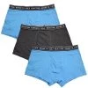 Spotted Clothing Kenneth Cole Men's 3 Pack Solid Aqua Blue Charcoal Aqua Blue Trunks (S07)