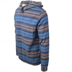Carhartt Cherokee Men's Tottus Camisa Blue & Orange Stripe Hooded L/S Flannel Shirt