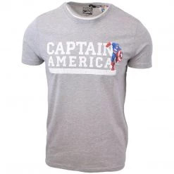 Spotted Clothing Marvel Comics Men's Captain America Grey S/S T-Shirt Mens