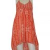 Spotted Clothing Womens Lagaci Women's Red/Orange Printed Beach Cover Up Summer Dress