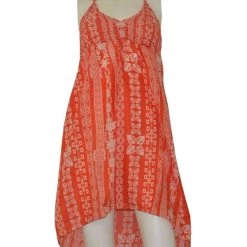 Spotted Clothing Womens Lagaci Women's Red/Orange Printed Beach Cover Up Summer Dress