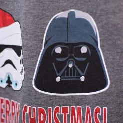 Star Wars Men's Ho Ho Ho Merry Christmas Grey S/S T-Shirt