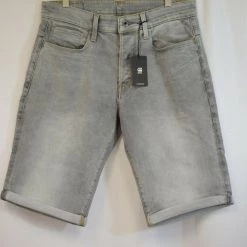 Spotted Clothing G-Star RAW Men's 3301 Straight Light Aged Grey Denim Shorts