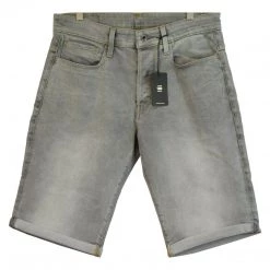 Spotted Clothing G-Star RAW Men's 3301 Straight Light Aged Grey Denim Shorts