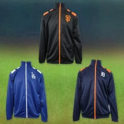 Spotted Clothing G-III Sports By Carl Banks Men's MLB Two Stripes Turtle Neck Zip Sweater