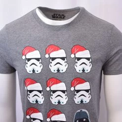 Star Wars Men's Ho Ho Ho Merry Christmas Grey S/S T-Shirt