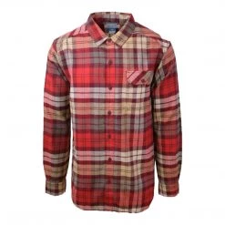 Columbia Men's Weston Pass Red & Beige Plaid L/S Flannel