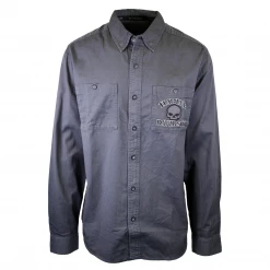 Spotted Clothing Harley-Davidson Men's 115 Grey Skull L/S Woven (No Main Label)