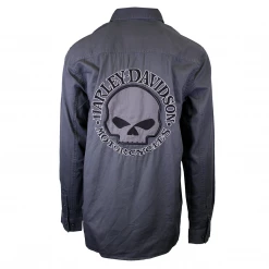 Spotted Clothing Harley-Davidson Men's 115 Grey Skull L/S Woven (No Main Label)